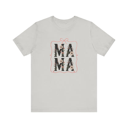Floral Mama Tee - Perfect Gift for Moms, Mother's Day, Family Gatherings, Casual Wear, Baby Shower