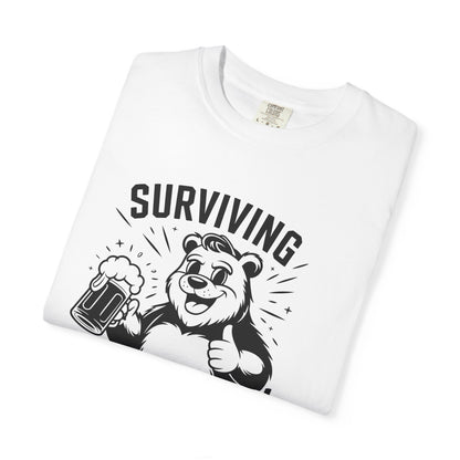 Surviving Fatherhood T-Shirt | Funny Gift for Dads | Casual, Gift for Father's Day, New Dad Shirt, Beer Lovers Tee