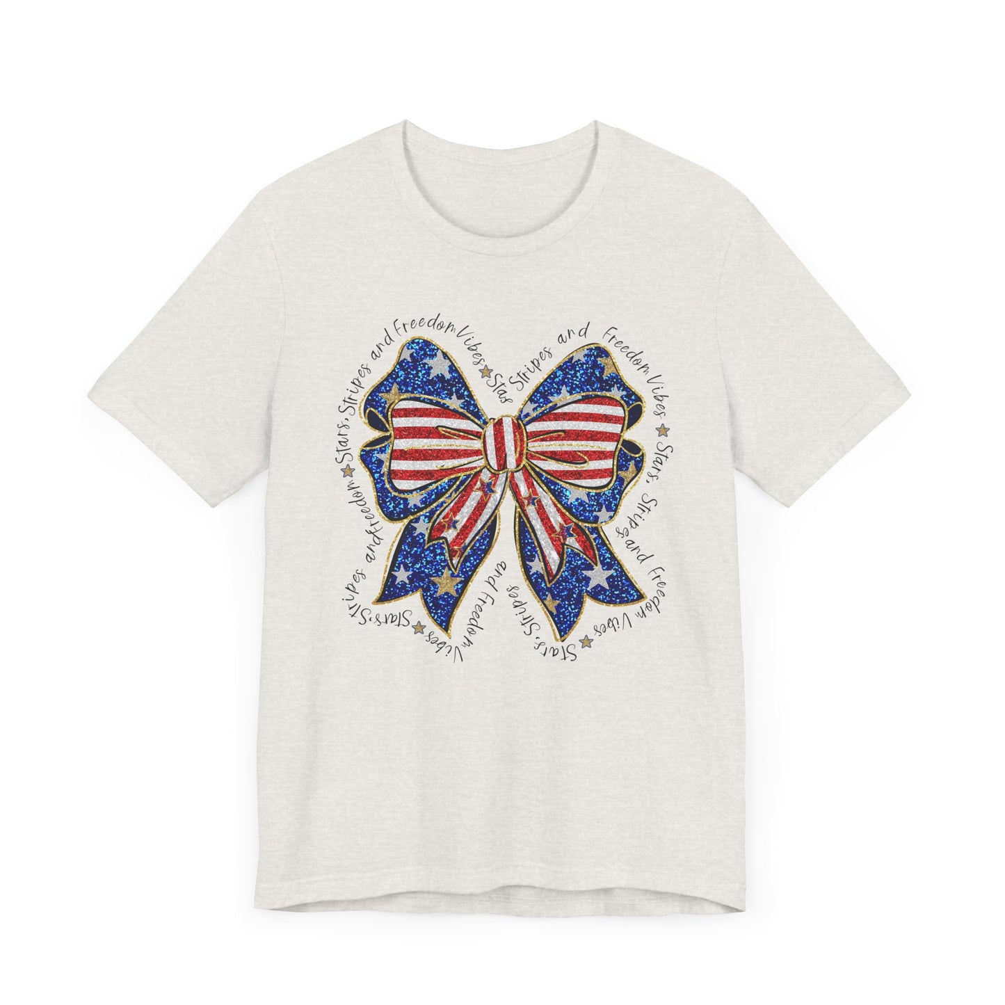 Patriotic Bow Tee - Unisex Jersey Short Sleeve T-Shirt, Independence Day Outfit, Festive Wear, 4th of July Celebration, Casual Summer Shirt