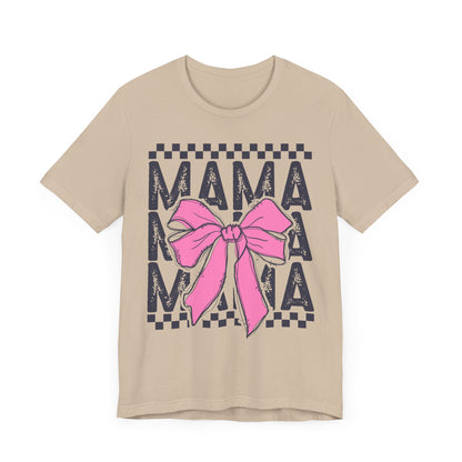 Cute Mama Bow Graphic Tee, Mother's Day Gift, Stylish T-Shirt for Moms, Everyday Wear, Birthday Gift for Her
