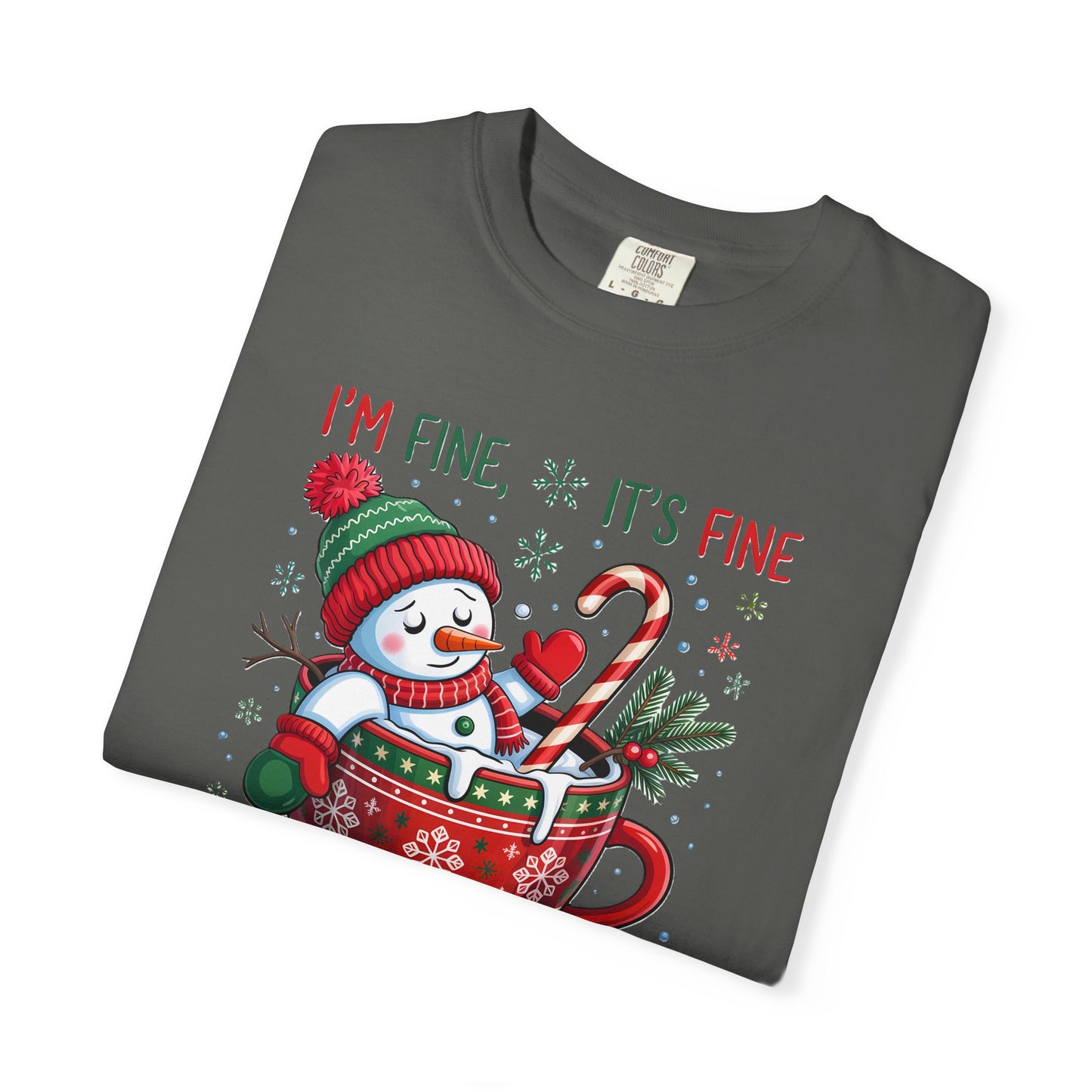 Holiday Snowman T-Shirt — "I'm Fine, It's Fine, Just Having a Meltdown" Christmas Graphic Tee