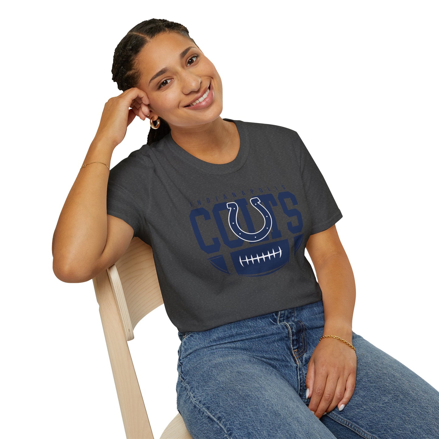 Indianapolis Colts Unisex Softstyle T-Shirt, Football Tee, Game Day Apparel, Casualwear, Sports Fan Gear, Gift for Him/Her