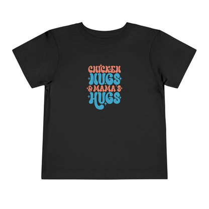 Toddler Short Sleeve Tee - 'Chicken Hugs & Mama's Hugs' - Cute Kid's T-Shirt, Fun Gift for Birthdays, Playdates, Family Gatherings