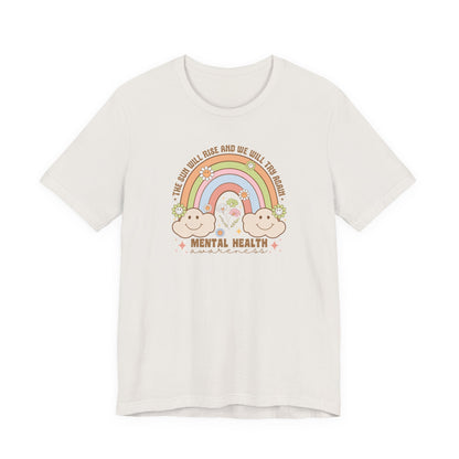 Mental Cloud Tee, Cute Rainbow Graphic Shirt, Comfort for Every Day, Gift for Friends, LGBTQ+ Pride, Self-Care Apparel