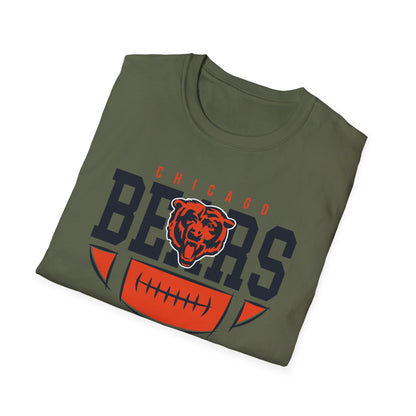 Chicago Bears Unisex Softstyle T-Shirt, Game Day Tee, Football Apparel, Sports Fan Shirt, Casual Wear, Tailgating Outfit