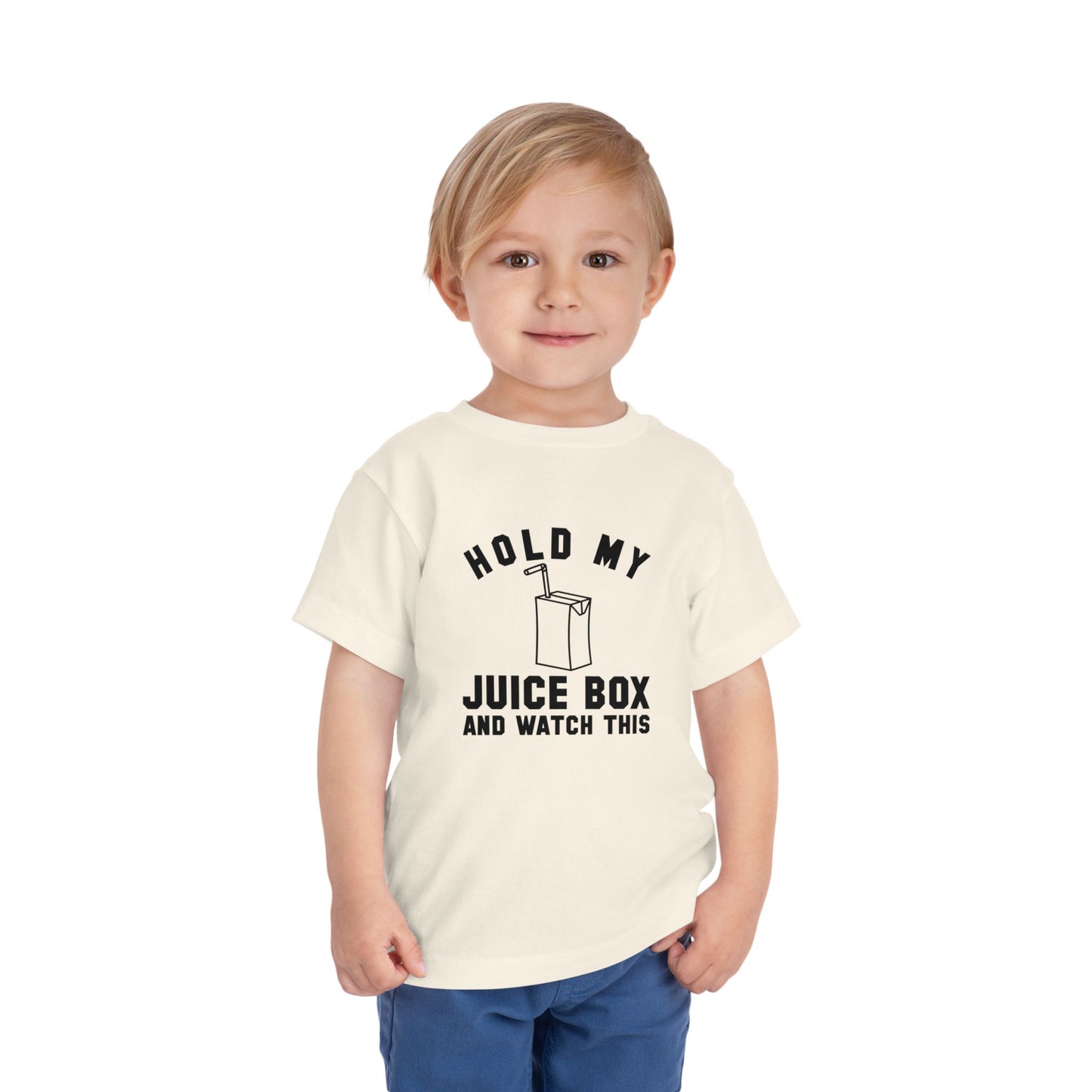 Fun Toddler Tee - "Hold My Juice Box and Watch This" - Perfect for Playdates, Birthdays, Summer Fun, Gift for Kids, Toddler Clothes