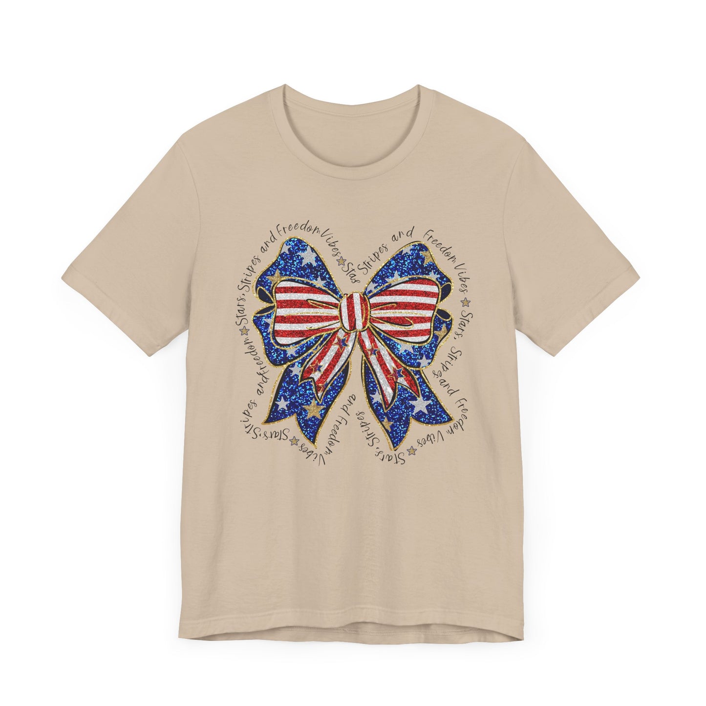 Patriotic Bow Tee - Unisex Jersey Short Sleeve T-Shirt, Independence Day Outfit, Festive Wear, 4th of July Celebration, Casual Summer Shirt