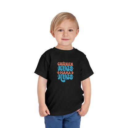 Toddler Short Sleeve Tee - 'Chicken Hugs & Mama's Hugs' - Cute Kid's T-Shirt, Fun Gift for Birthdays, Playdates, Family Gatherings