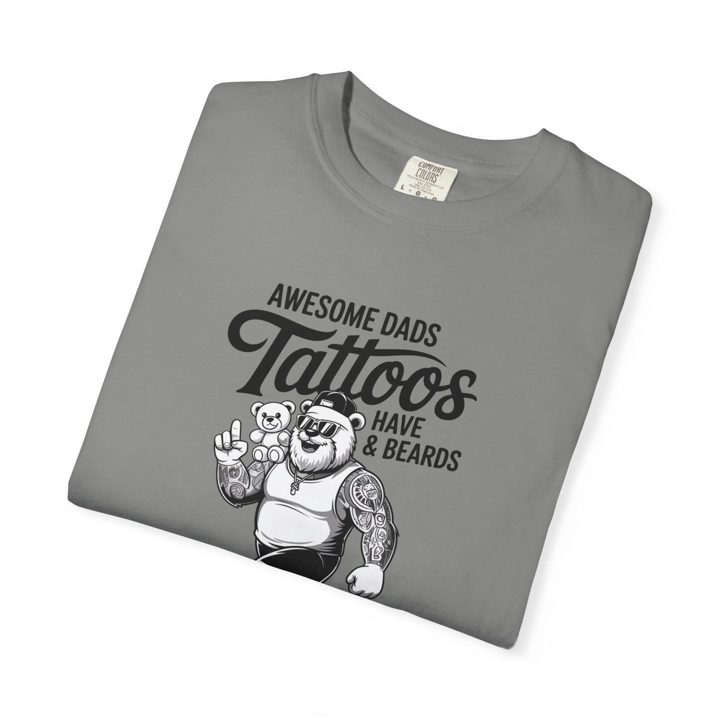 Awesome Dads Tattooed & Bearded T-shirt | Funny Dad Gift | Father's Day | Casual Wear | Gifts for Dads, Unisex T-shirt