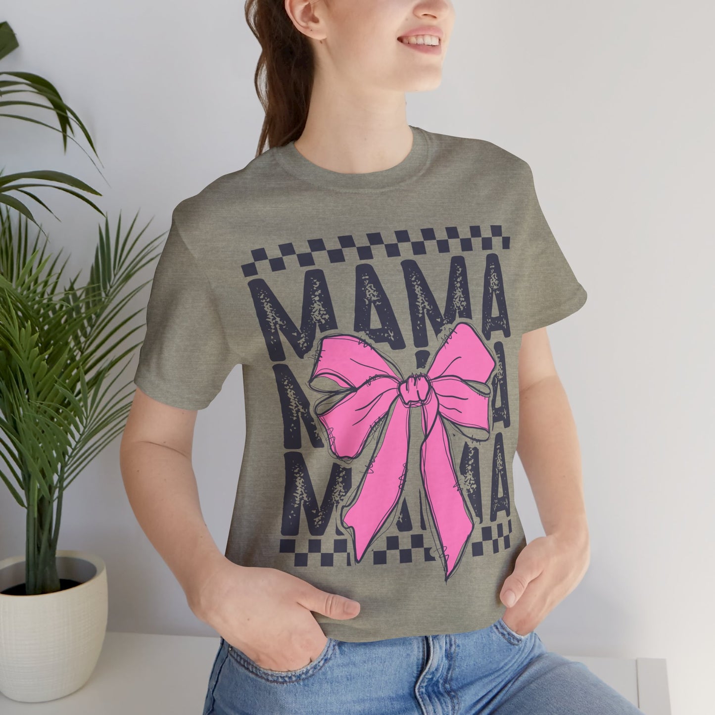 Cute Mama Bow Graphic Tee, Mother's Day Gift, Stylish T-Shirt for Moms, Everyday Wear, Birthday Gift for Her