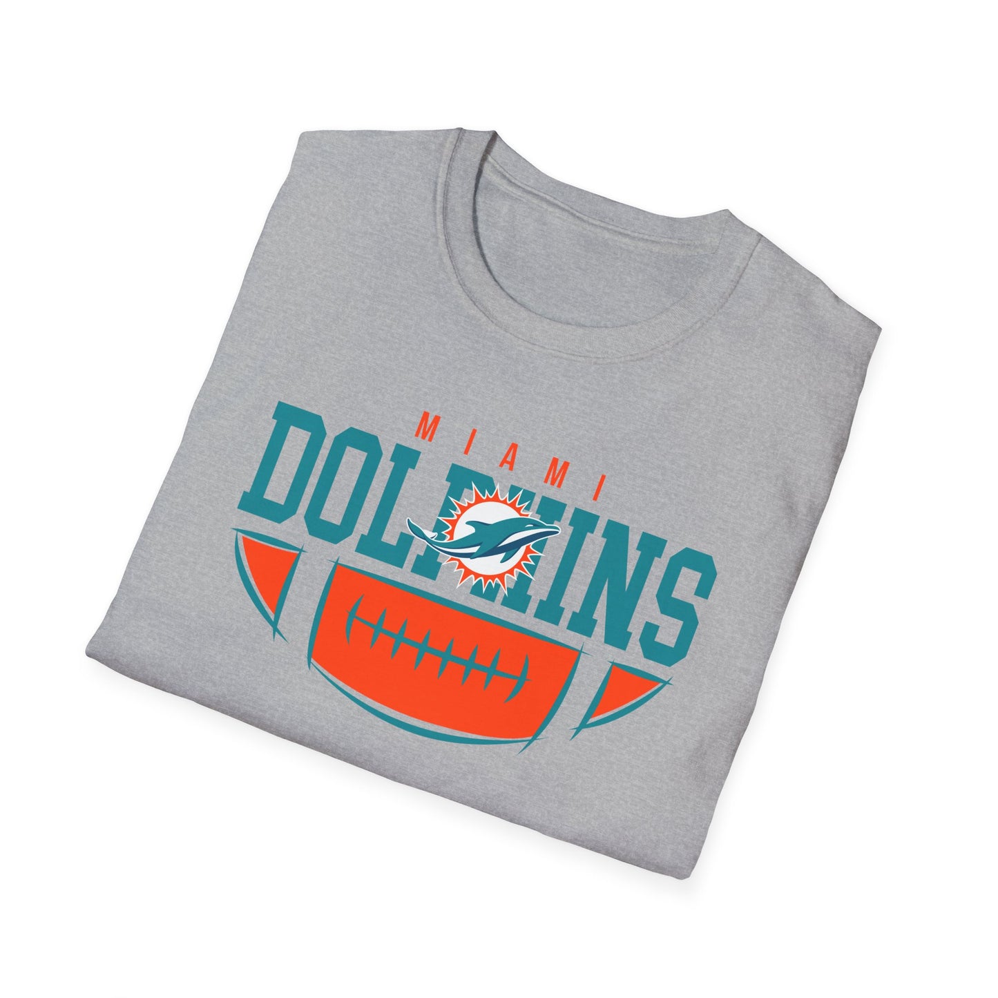 Miami Dolphins Retro Softstyle T-Shirt, Casual Sportswear, Game Day Apparel, Unisex Tee, Football Fan Gift