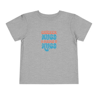Toddler Short Sleeve Tee - 'Chicken Hugs & Mama's Hugs' - Cute Kid's T-Shirt, Fun Gift for Birthdays, Playdates, Family Gatherings