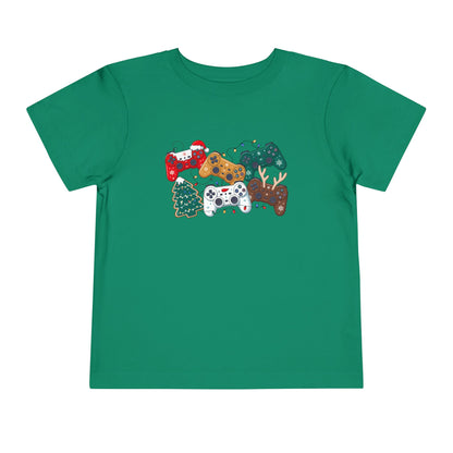 Toddler Tee — Festive Video Game Controllers Christmas Design