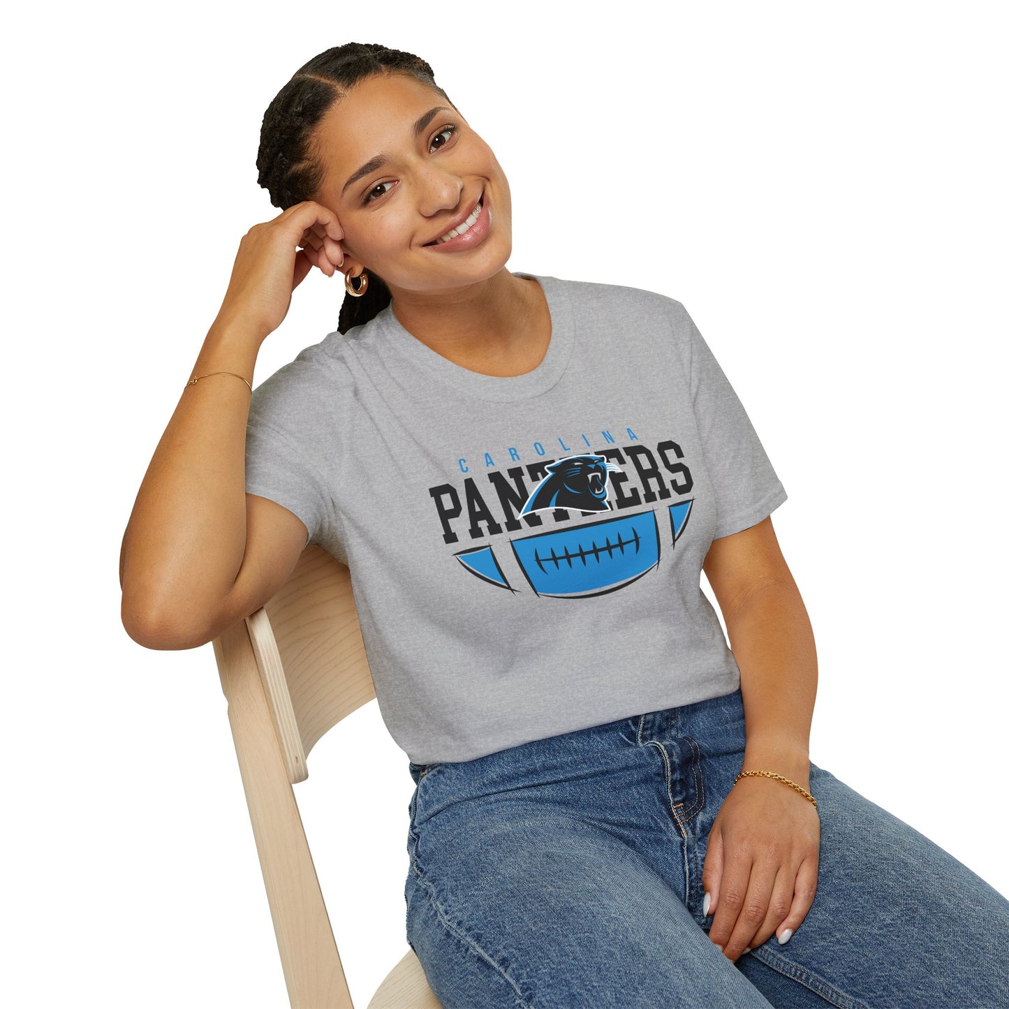 Panthers Logo Unisex Softstyle T-Shirt, Football Fan Tee, Game Day Shirt, Sports Apparel, Casual Wear, Gift for Fans