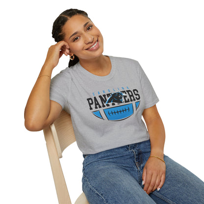 Panthers Logo Unisex Softstyle T-Shirt, Football Fan Tee, Game Day Shirt, Sports Apparel, Casual Wear, Gift for Fans