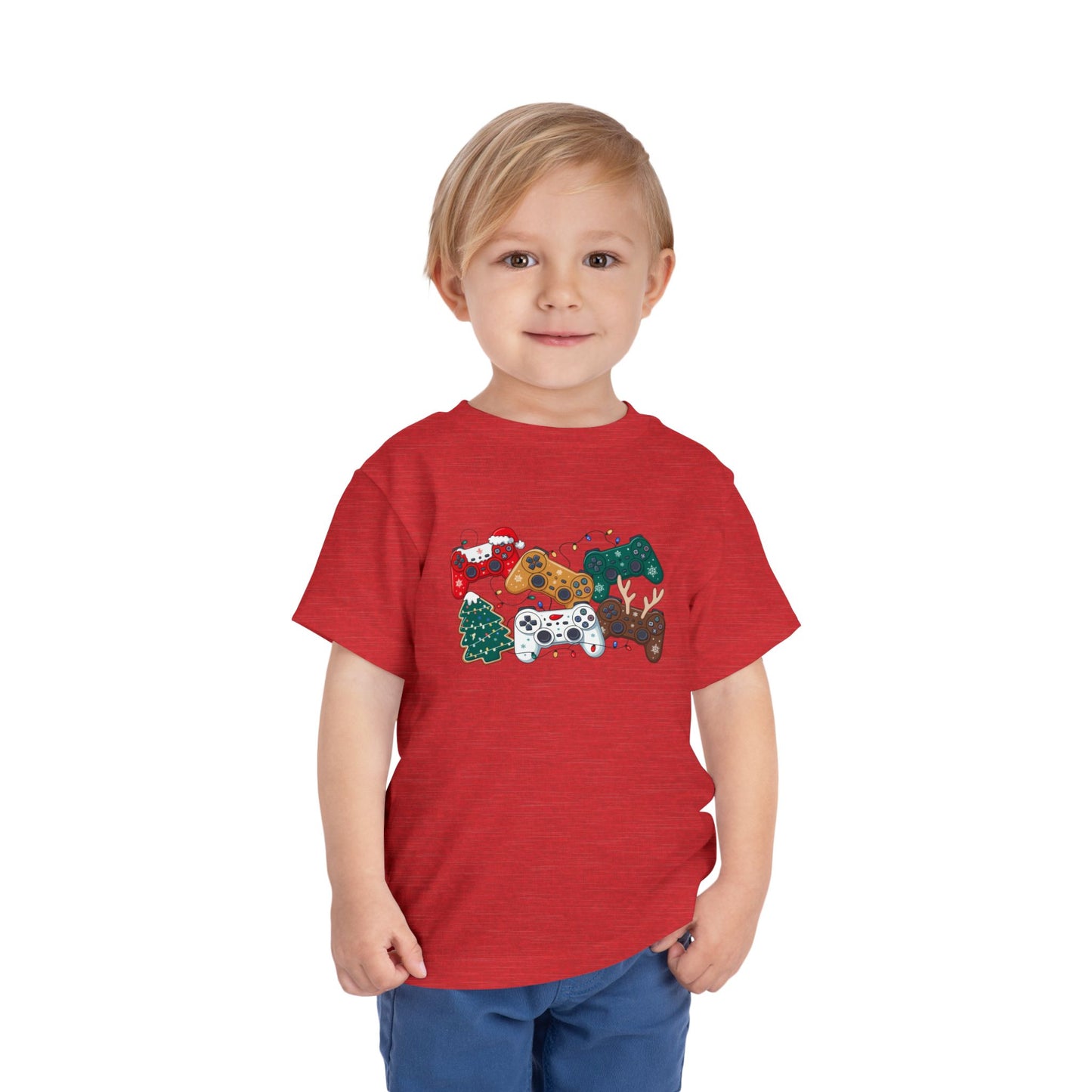 Toddler Tee — Festive Video Game Controllers Christmas Design