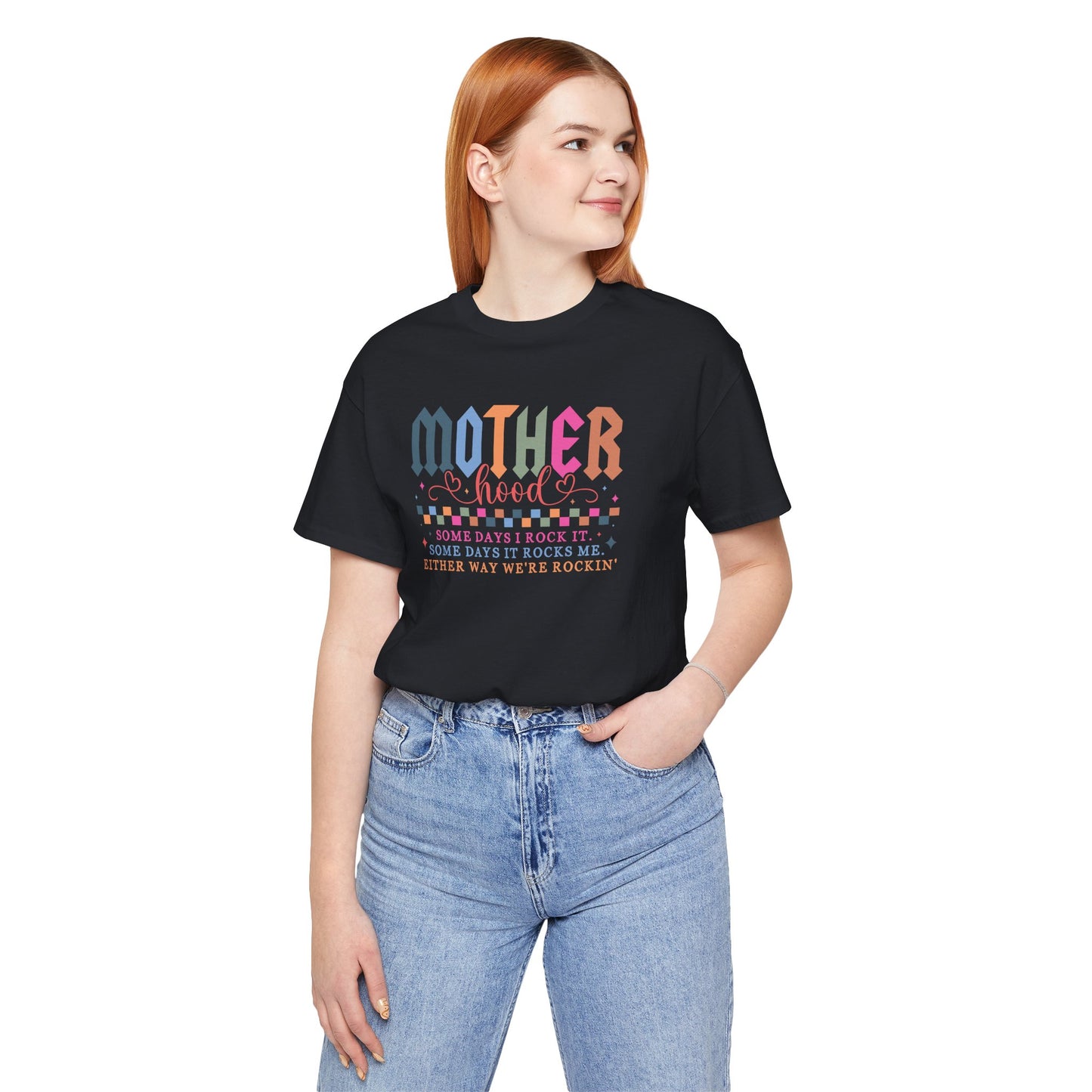 Rockin' Motherhood Tee | Unisex Jersey Short Sleeve Tee, Funny Mom Shirt, Gift for Mothers, Casual Wear, Parenting Tops