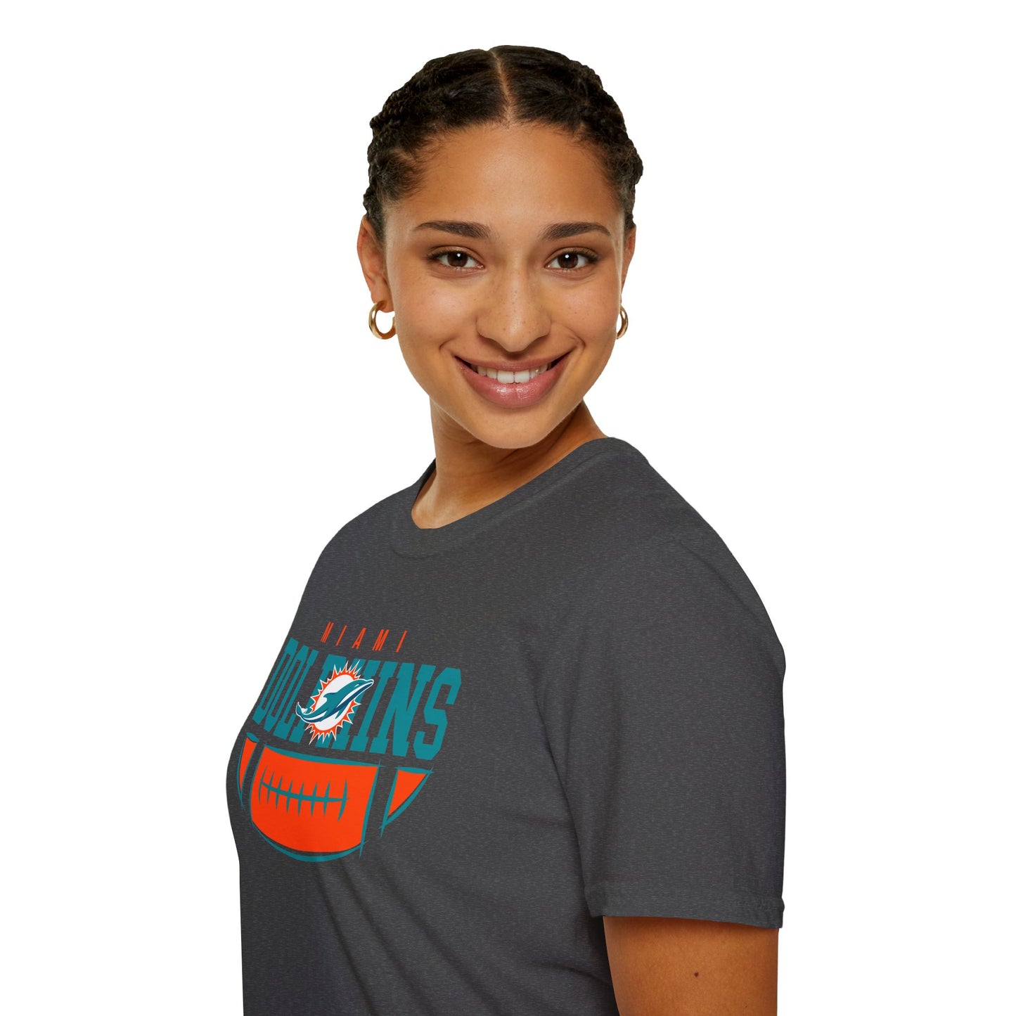Miami Dolphins Retro Softstyle T-Shirt, Casual Sportswear, Game Day Apparel, Unisex Tee, Football Fan Gift