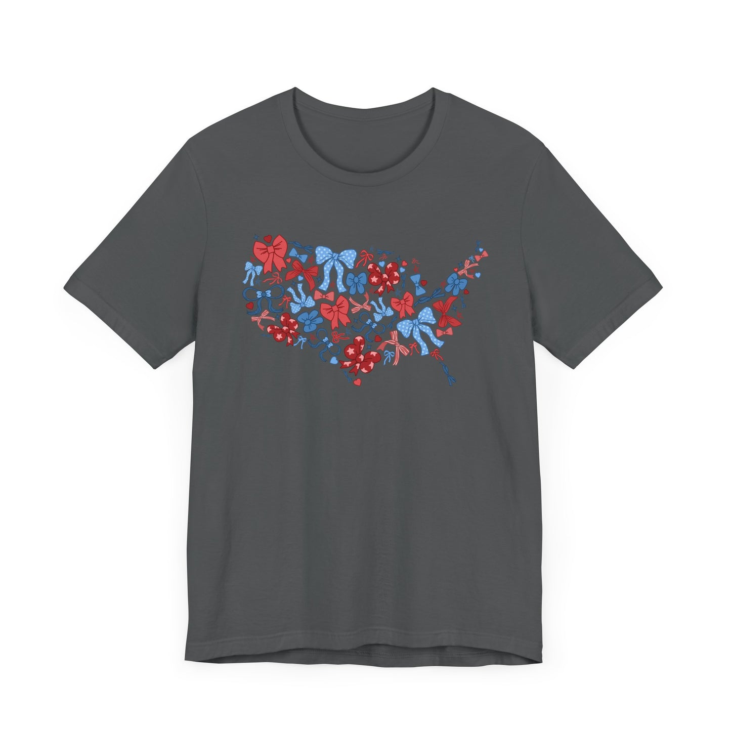 Patriotic Love Tee, Unisex T-shirt for Independence Day, Heart Print Shirt, Gift for Him or Her, Casual Wear, Summer Style