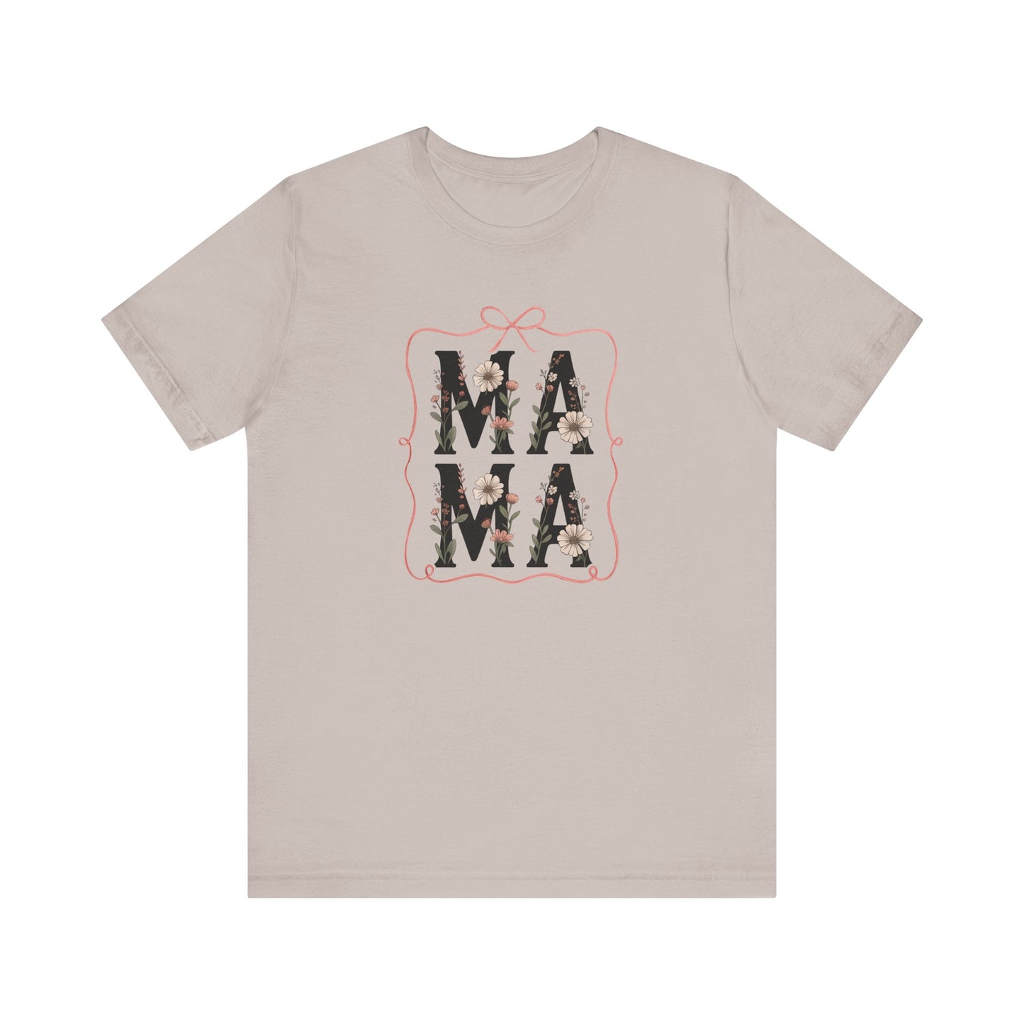 Floral Mama Tee - Perfect Gift for Moms, Mother's Day, Family Gatherings, Casual Wear, Baby Shower