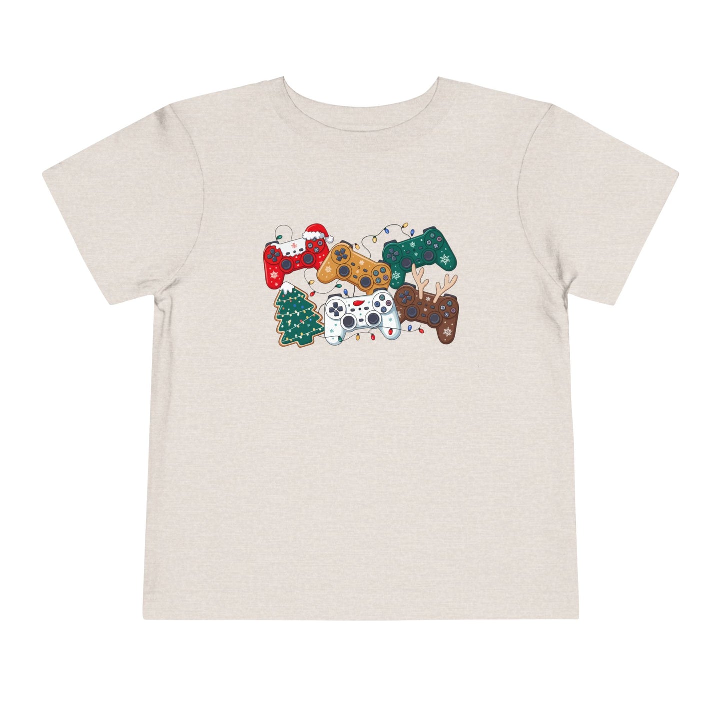 Toddler Tee — Festive Video Game Controllers Christmas Design