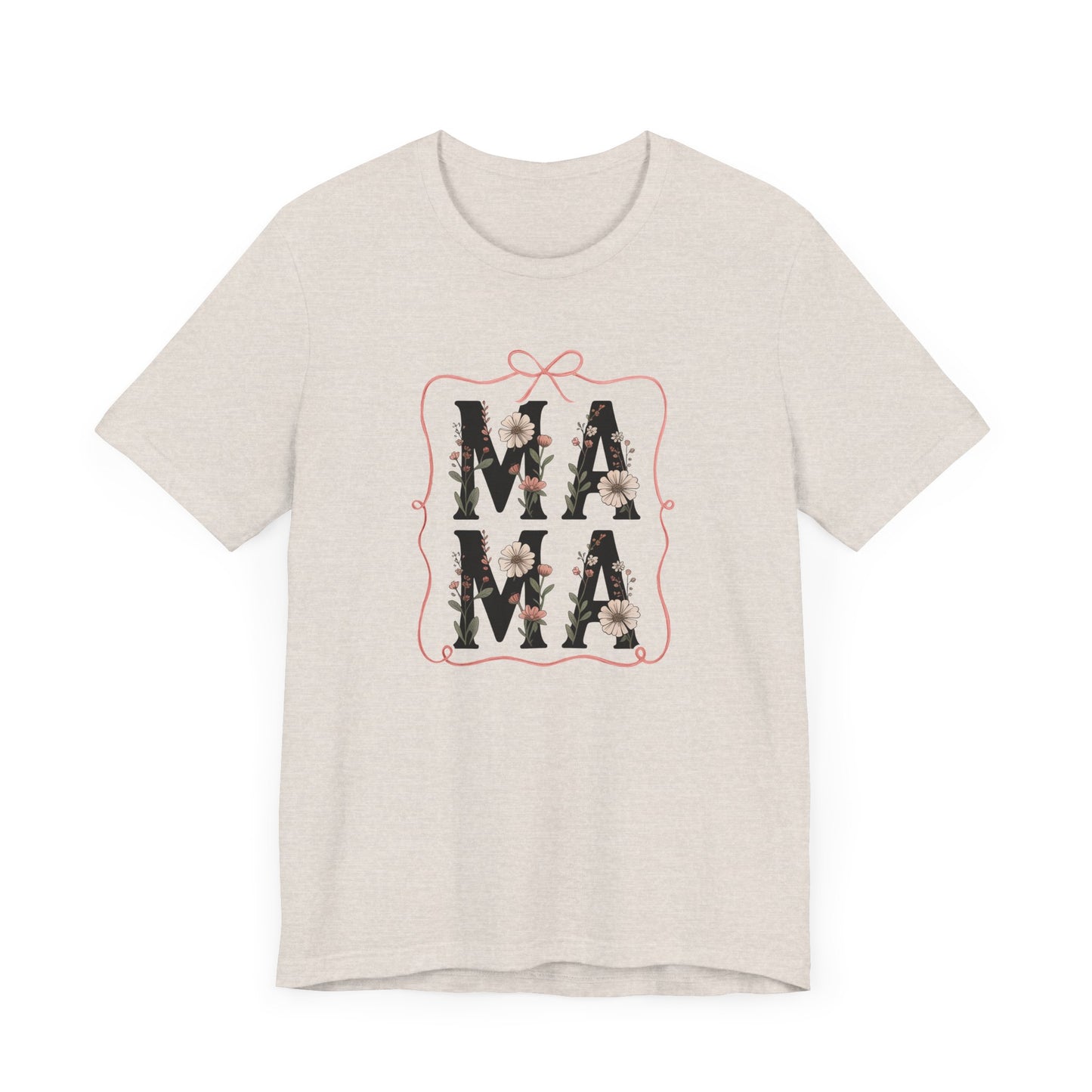 Floral Mama Tee - Perfect Gift for Moms, Mother's Day, Family Gatherings, Casual Wear, Baby Shower