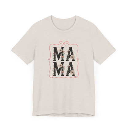 Floral Mama Tee - Perfect Gift for Moms, Mother's Day, Family Gatherings, Casual Wear, Baby Shower