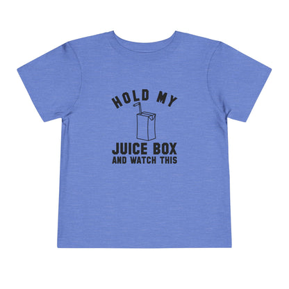 Fun Toddler Tee - "Hold My Juice Box and Watch This" - Perfect for Playdates, Birthdays, Summer Fun, Gift for Kids, Toddler Clothes