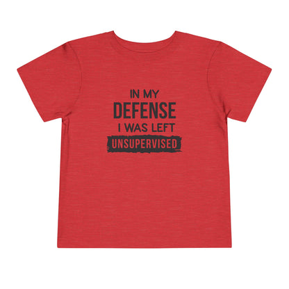 Funny Toddler Tee - "In My Defense I Was Left Unsupervised" - Cute Gift for Kids, Humor Tee, Playtime Wear, Birthday Shirt, Family [...]