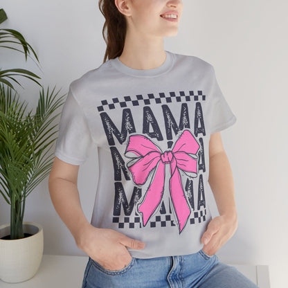 Cute Mama Bow Graphic Tee, Mother's Day Gift, Stylish T-Shirt for Moms, Everyday Wear, Birthday Gift for Her