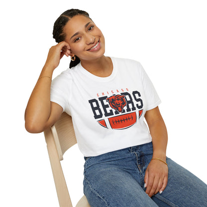 Chicago Bears Unisex Softstyle T-Shirt, Game Day Tee, Football Apparel, Sports Fan Shirt, Casual Wear, Tailgating Outfit