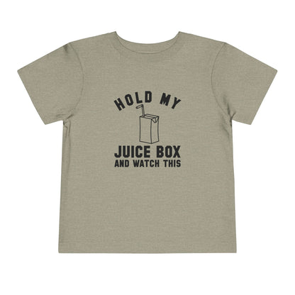 Fun Toddler Tee - "Hold My Juice Box and Watch This" - Perfect for Playdates, Birthdays, Summer Fun, Gift for Kids, Toddler Clothes