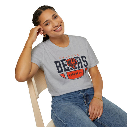 Chicago Bears Unisex Softstyle T-Shirt, Game Day Tee, Football Apparel, Sports Fan Shirt, Casual Wear, Tailgating Outfit