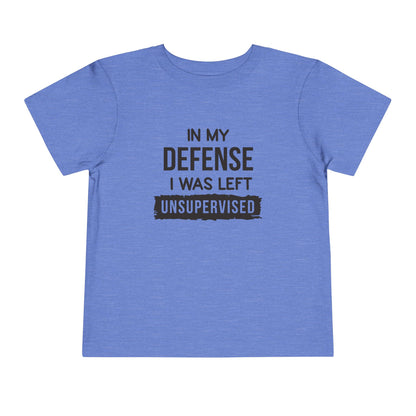Funny Toddler Tee - "In My Defense I Was Left Unsupervised" - Cute Gift for Kids, Humor Tee, Playtime Wear, Birthday Shirt, Family [...]