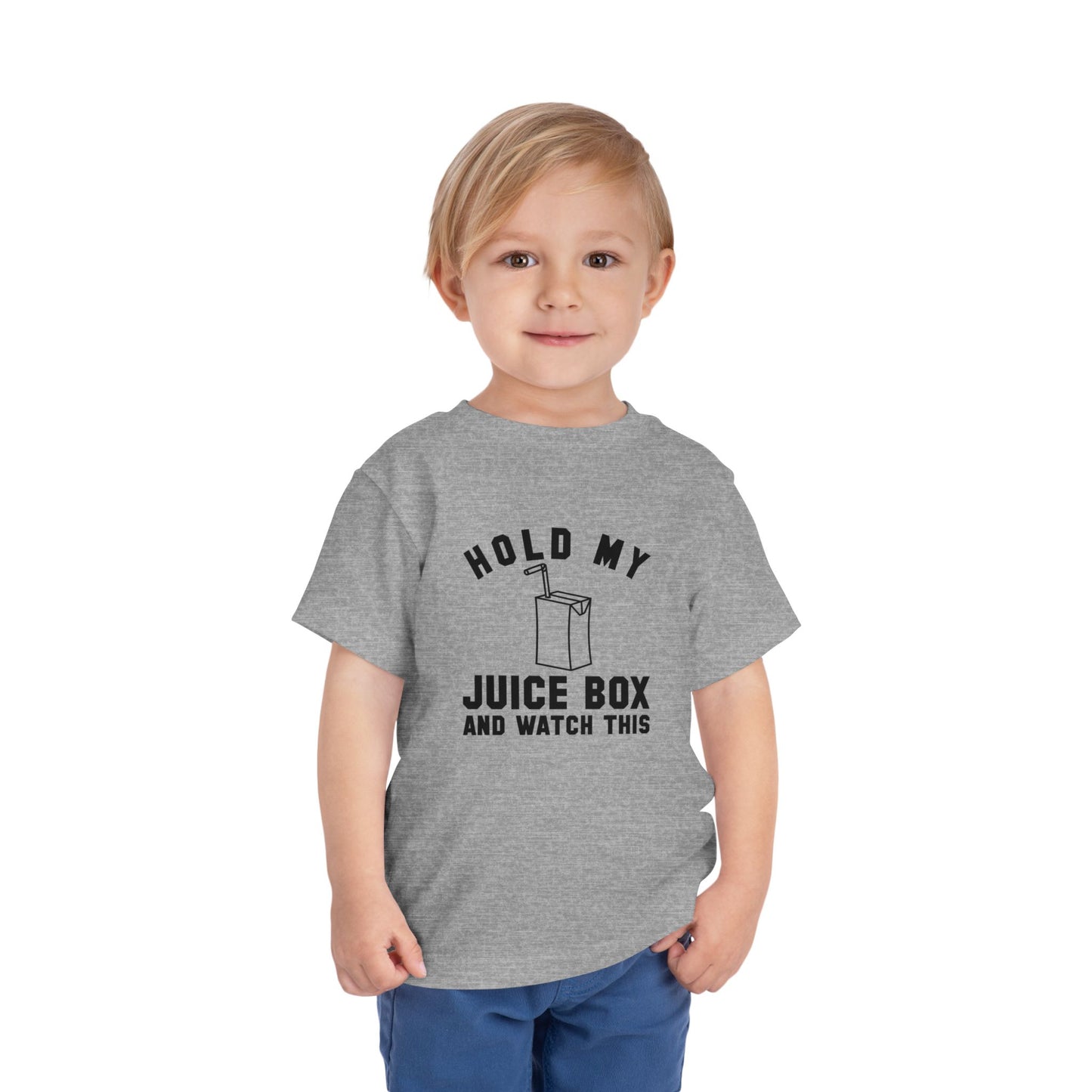 Fun Toddler Tee - "Hold My Juice Box and Watch This" - Perfect for Playdates, Birthdays, Summer Fun, Gift for Kids, Toddler Clothes