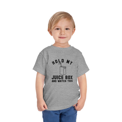 Fun Toddler Tee - "Hold My Juice Box and Watch This" - Perfect for Playdates, Birthdays, Summer Fun, Gift for Kids, Toddler Clothes