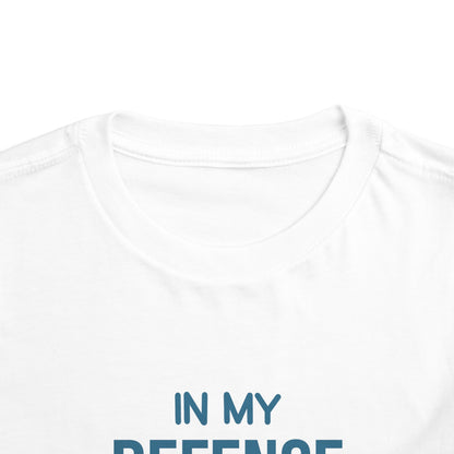 Funny Toddler Tee - "In My Defense I Was Left Unsupervised" - Cute Gift for Kids, Birthday, Fun Playwear, Parent Humor