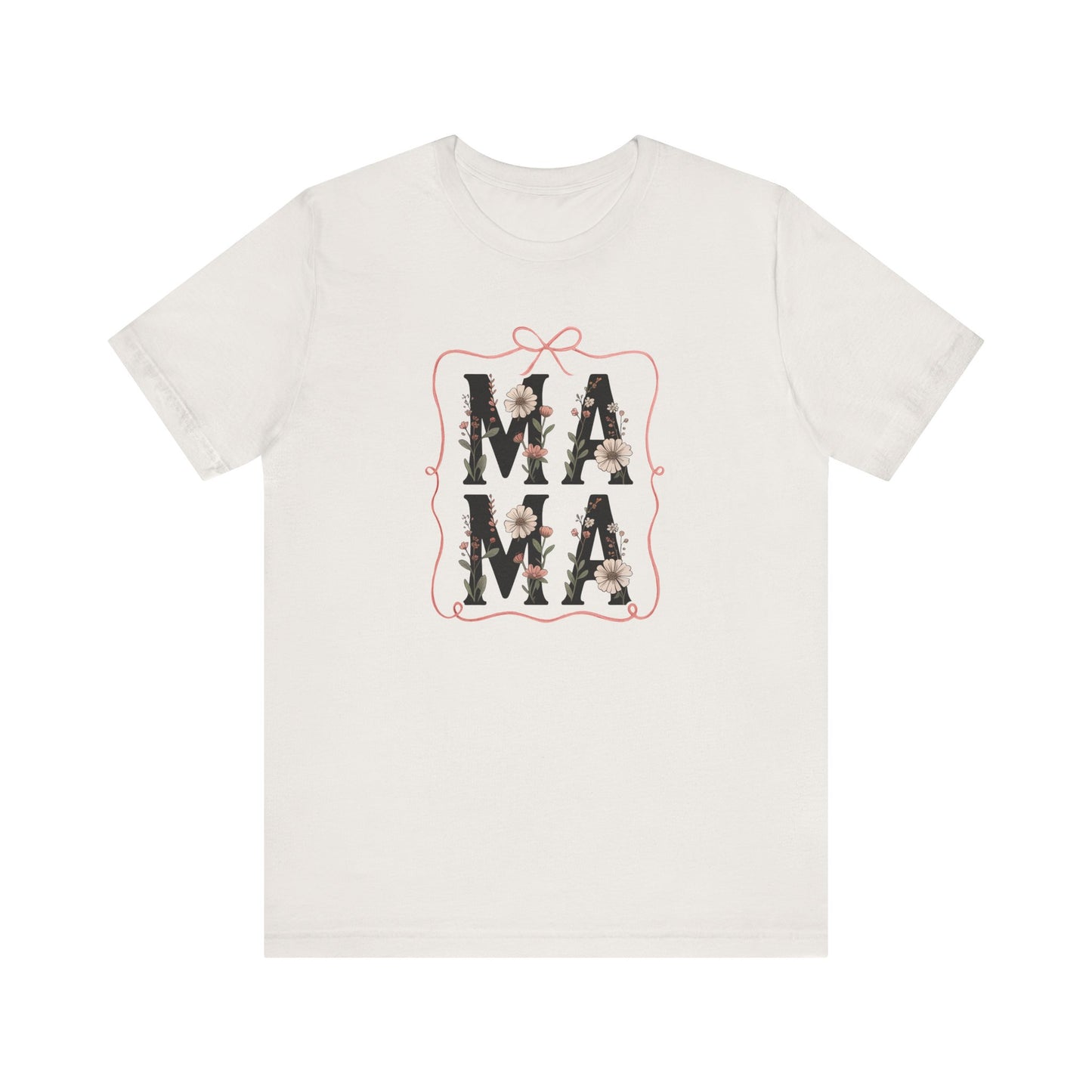 Floral Mama Tee - Perfect Gift for Moms, Mother's Day, Family Gatherings, Casual Wear, Baby Shower