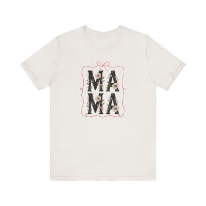 Floral Mama Tee - Perfect Gift for Moms, Mother's Day, Family Gatherings, Casual Wear, Baby Shower