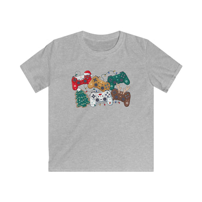 Kids Tee — Holiday Video Game Controllers Christmas Design