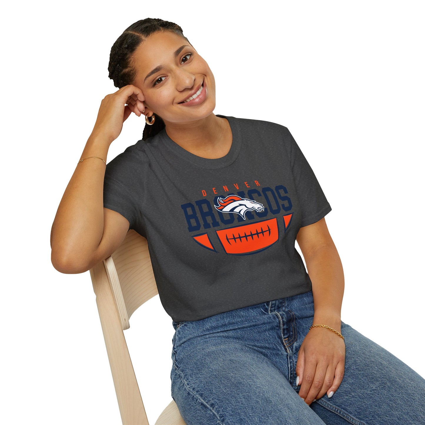 Denver Broncos Unisex Softstyle T-Shirt, Football Tee, Game Day Shirt, Sports Apparel, Fan Gear, Gift for Sports Lovers
