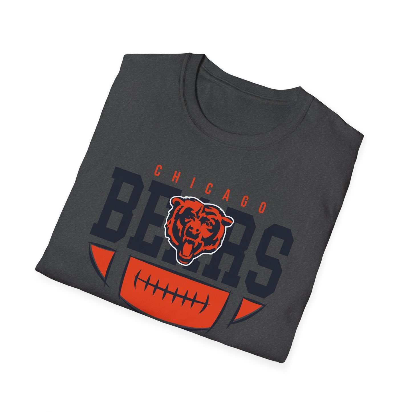 Chicago Bears Unisex Softstyle T-Shirt, Game Day Tee, Football Apparel, Sports Fan Shirt, Casual Wear, Tailgating Outfit