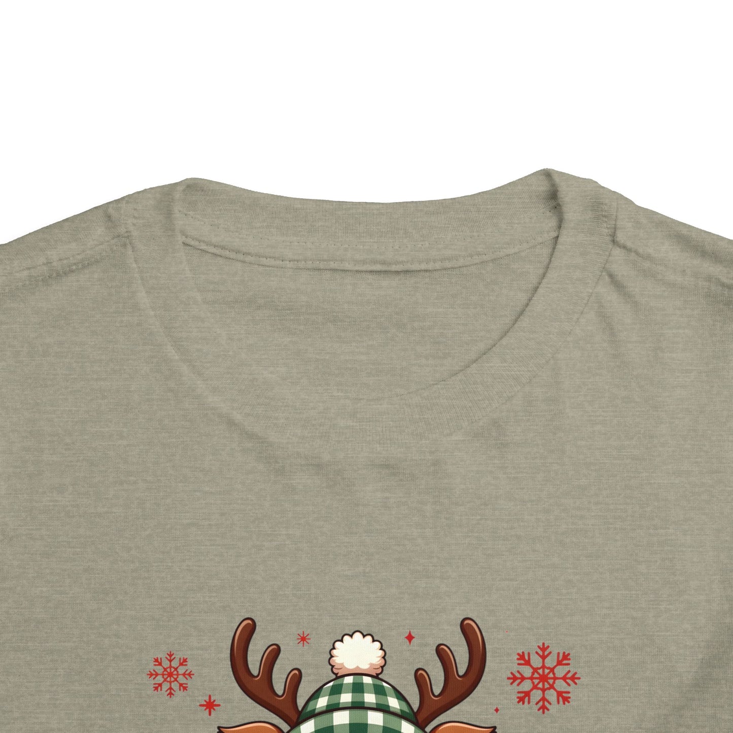 Personalized Toddler Tee — Cute Reindeer Christmas Name Shirt