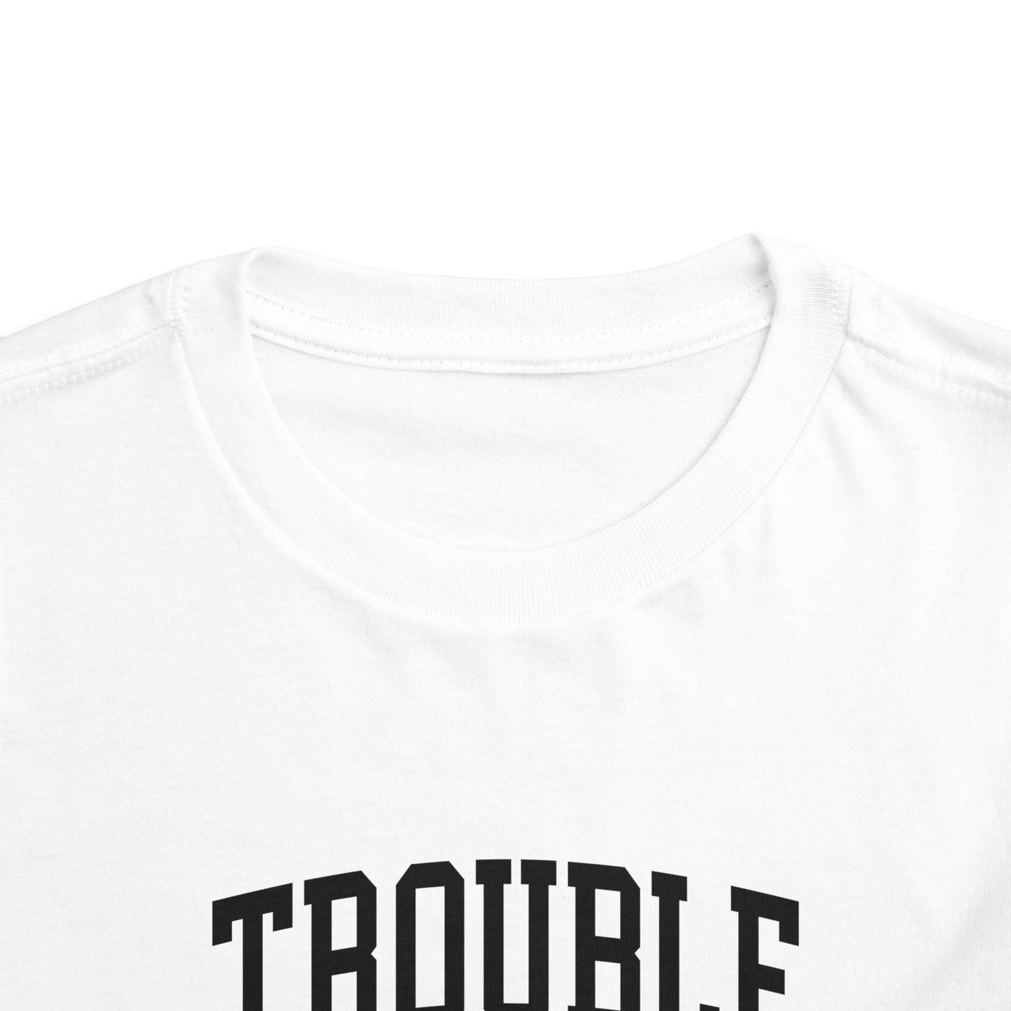 Cute Toddler Tee - "Trouble Never Looked So Cute" - Playful Gift for Kids, Birthday Wear, Baby Shower Present, Humor Tee