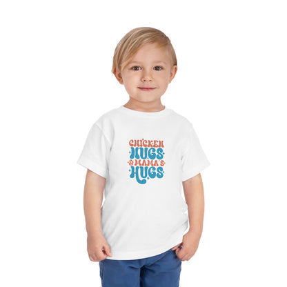 Toddler Short Sleeve Tee - 'Chicken Hugs & Mama's Hugs' - Cute Kid's T-Shirt, Fun Gift for Birthdays, Playdates, Family Gatherings