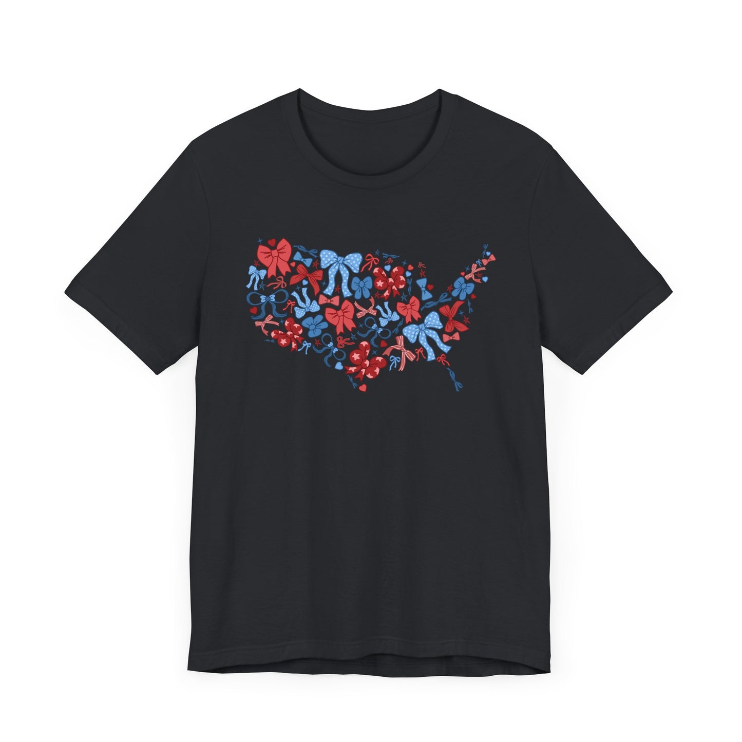 Patriotic Love Tee, Unisex T-shirt for Independence Day, Heart Print Shirt, Gift for Him or Her, Casual Wear, Summer Style