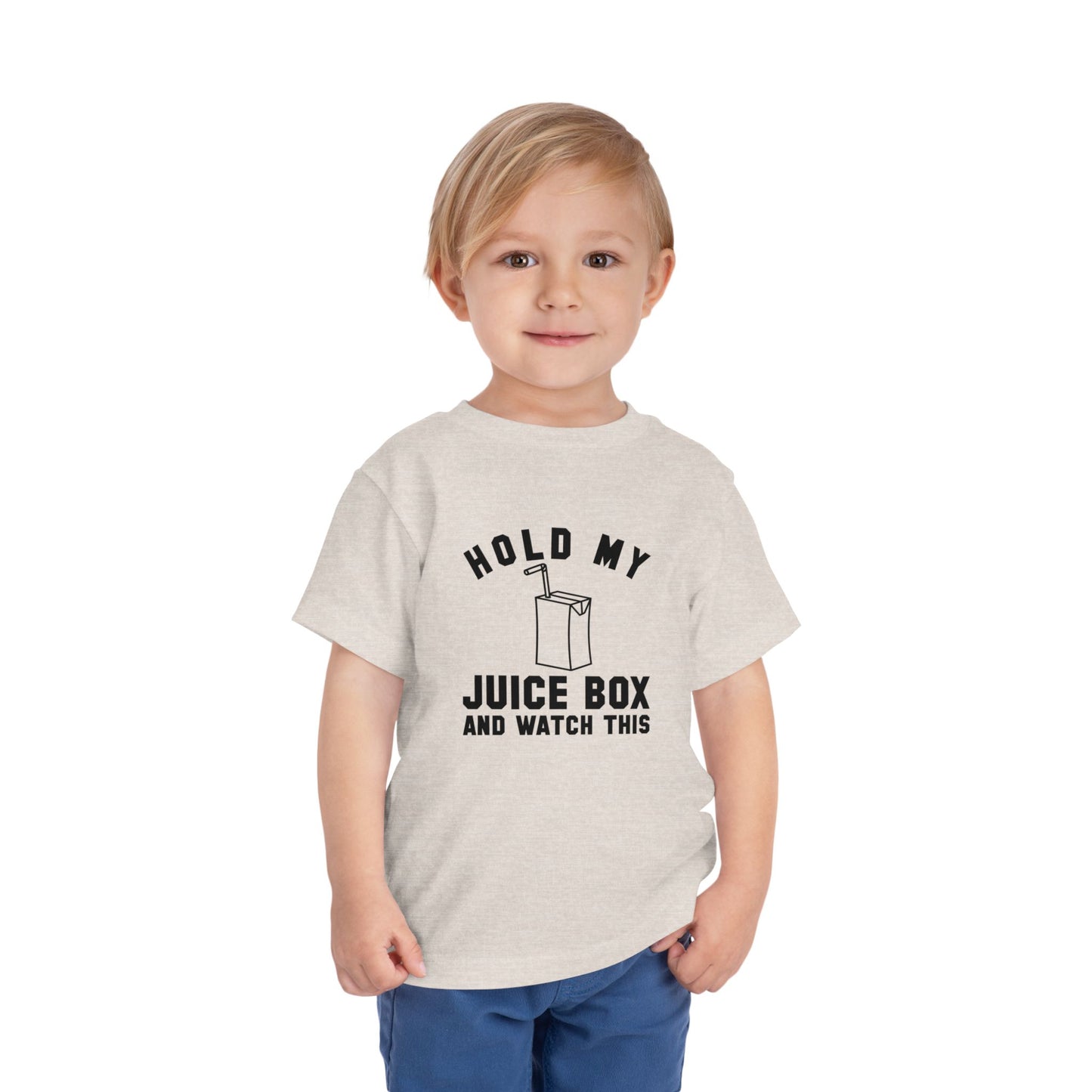 Fun Toddler Tee - "Hold My Juice Box and Watch This" - Perfect for Playdates, Birthdays, Summer Fun, Gift for Kids, Toddler Clothes