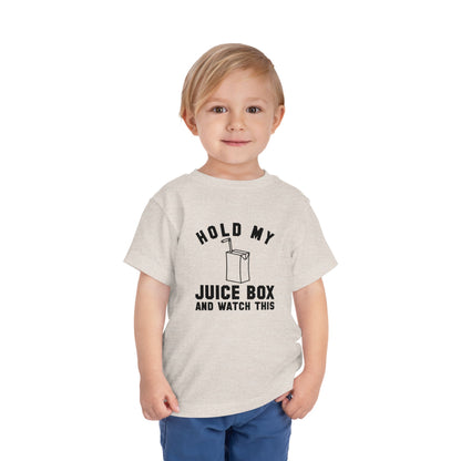 Fun Toddler Tee - "Hold My Juice Box and Watch This" - Perfect for Playdates, Birthdays, Summer Fun, Gift for Kids, Toddler Clothes