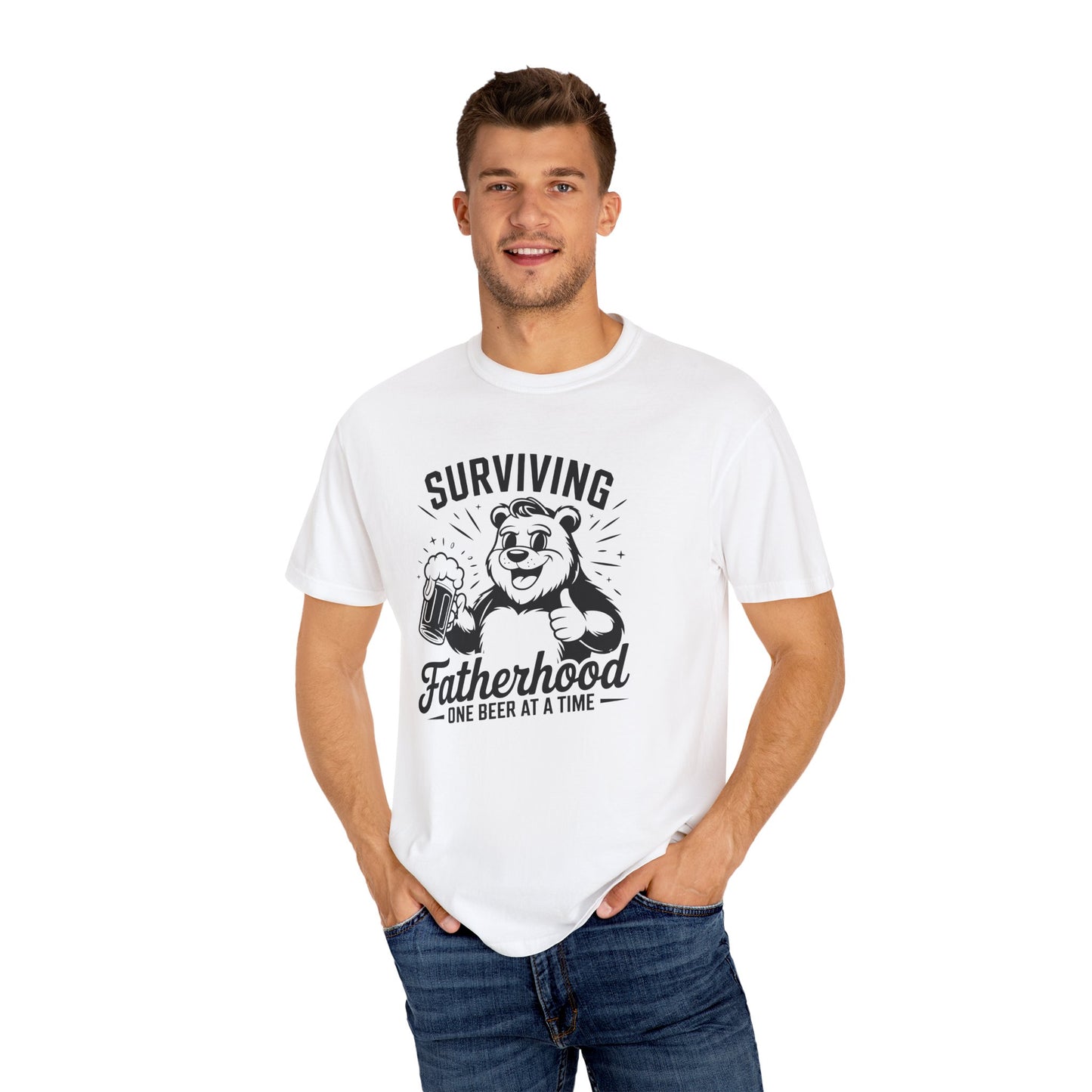 Surviving Fatherhood T-Shirt | Funny Gift for Dads | Casual, Gift for Father's Day, New Dad Shirt, Beer Lovers Tee