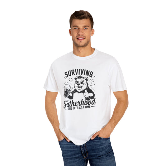 Surviving Fatherhood T-Shirt | Funny Gift for Dads | Casual, Gift for Father's Day, New Dad Shirt, Beer Lovers Tee